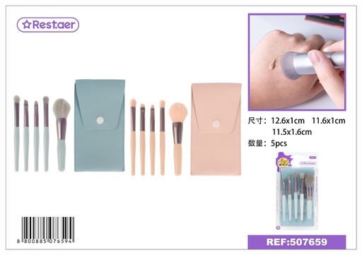 [507659] Set de brochas de maquillaje 5pcs con estuche