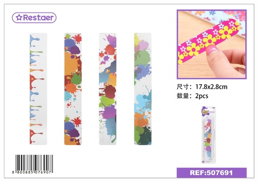 [507691] Lima de uñas con diseño floral 2pcs para manicura