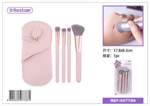 [507788] Set de brochas para maquillaje con estuche 17.7x8.2cm