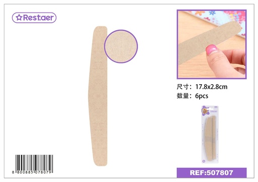 [507807] Lima para uñas de madera en luna 6pcs para manicura