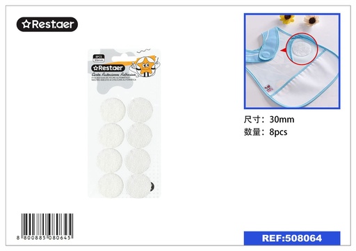 [508064] Cinta autoadhesiva redonda blanca 3.0 cm x 8 pcs - Cinta autoadhesiva