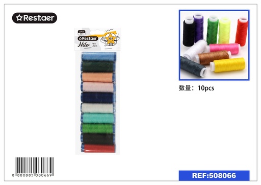 [508066] Hilos de colores 10pcs para costura y manualidades