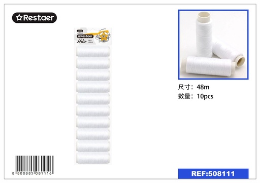 [508111] Hilo 54G blanco 10 pcs - Accesorios de costura