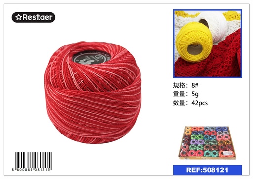 [508121] Hilo de bordar 5g colores surtidos 42 piezas para costura