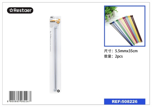 [508226]  Agujas de punto 2 pcs 5.5 mm*35 cm - Accesorios de costura