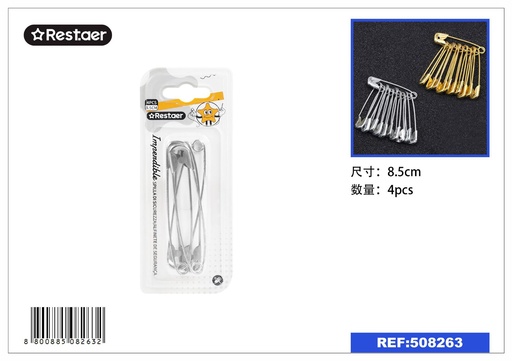 [508263] Imperdible plateado 4 pcs*8.5 cm - Accesorios de costura