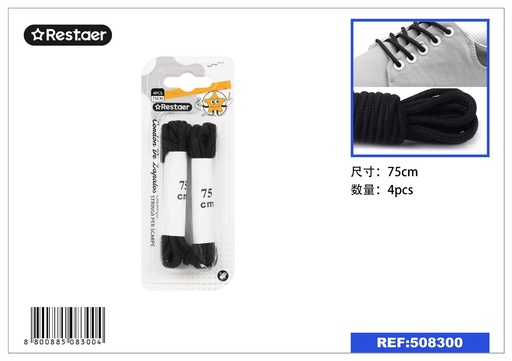 [508300] Cordones de zapatos negros 90cm - Accesorios para calzado