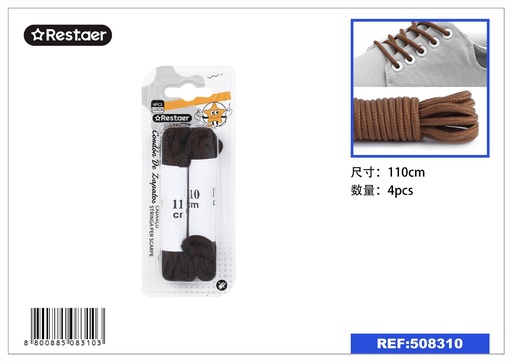 [508310] Cordon de zapatos marrón 110cm 2 pares - Accesorios de calzado