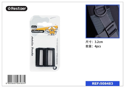 [508483] Botones de maleta negros (3.2 cm) (4 piezas) - Accesorios de mercería