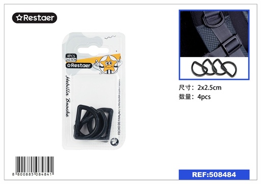 [508484] Botones de maleta negros (2x2.5 cm) (4 piezas) - Accesorios de mercería