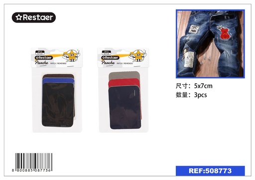 [508773] Parche impermeable rectangular (5x7 cm) (3 piezas) - Parche de ropa