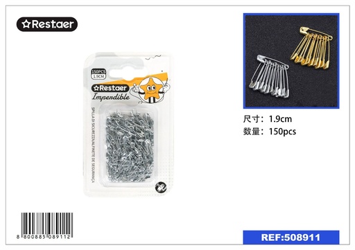 [508911] Imperdible plateado 1.9 cm 150 pcs - Accesorios de costura
