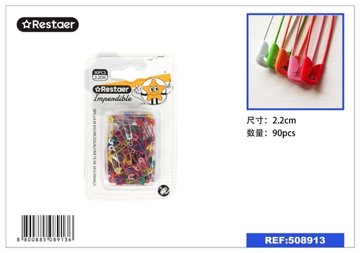 [508913] Imperdibles de colores 2.2cm 90PCS - Alfileres de costura