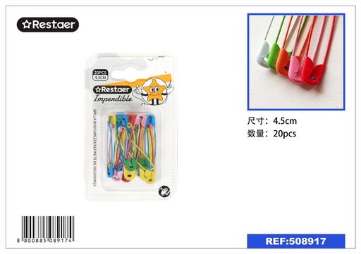 [508917] Imperdibles de colores 4.5cm 20PCS - Alfileres de costura