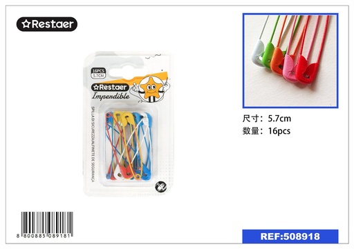 [508918] Imperdibles de colores 5.7cm 16pcs para costura